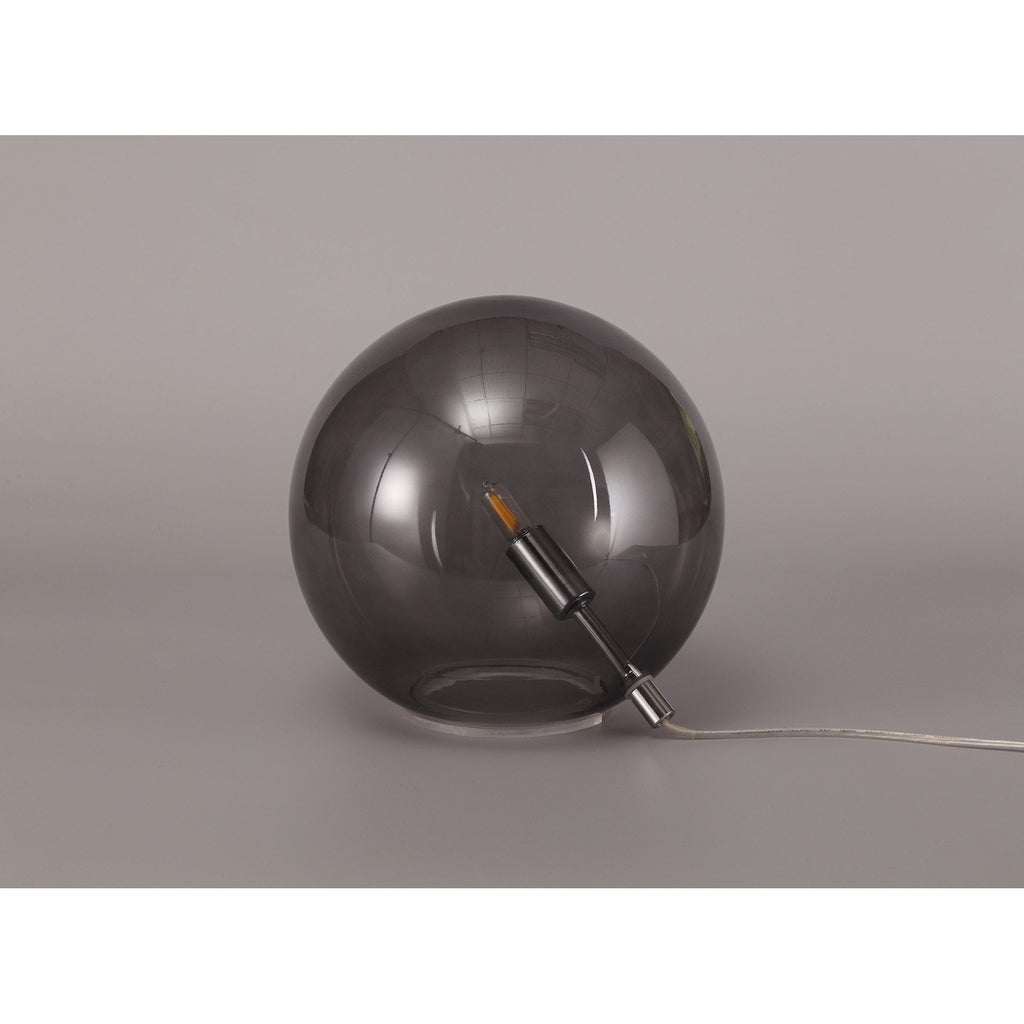 NL76609 Rome Table Lamp 1 Light Polished Chrome/Smoked Glass