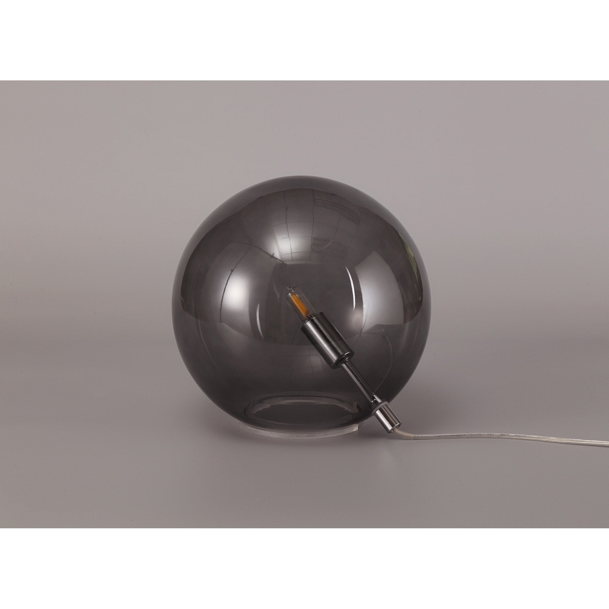 NL76609 Rome Table Lamp 1 Light Polished Chrome/Smoked Glass