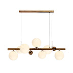 NL76619 Rome Pendant 7 Light Antique Copper/Opal & Copper Glass
