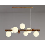 NL76619 Rome Pendant 7 Light Antique Copper/Opal & Copper Glass