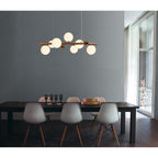 NL76619 Rome Pendant 7 Light Antique Copper/Opal & Copper Glass