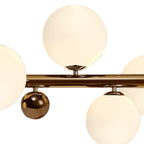 NL76619 Rome Pendant 7 Light Antique Copper/Opal & Copper Glass