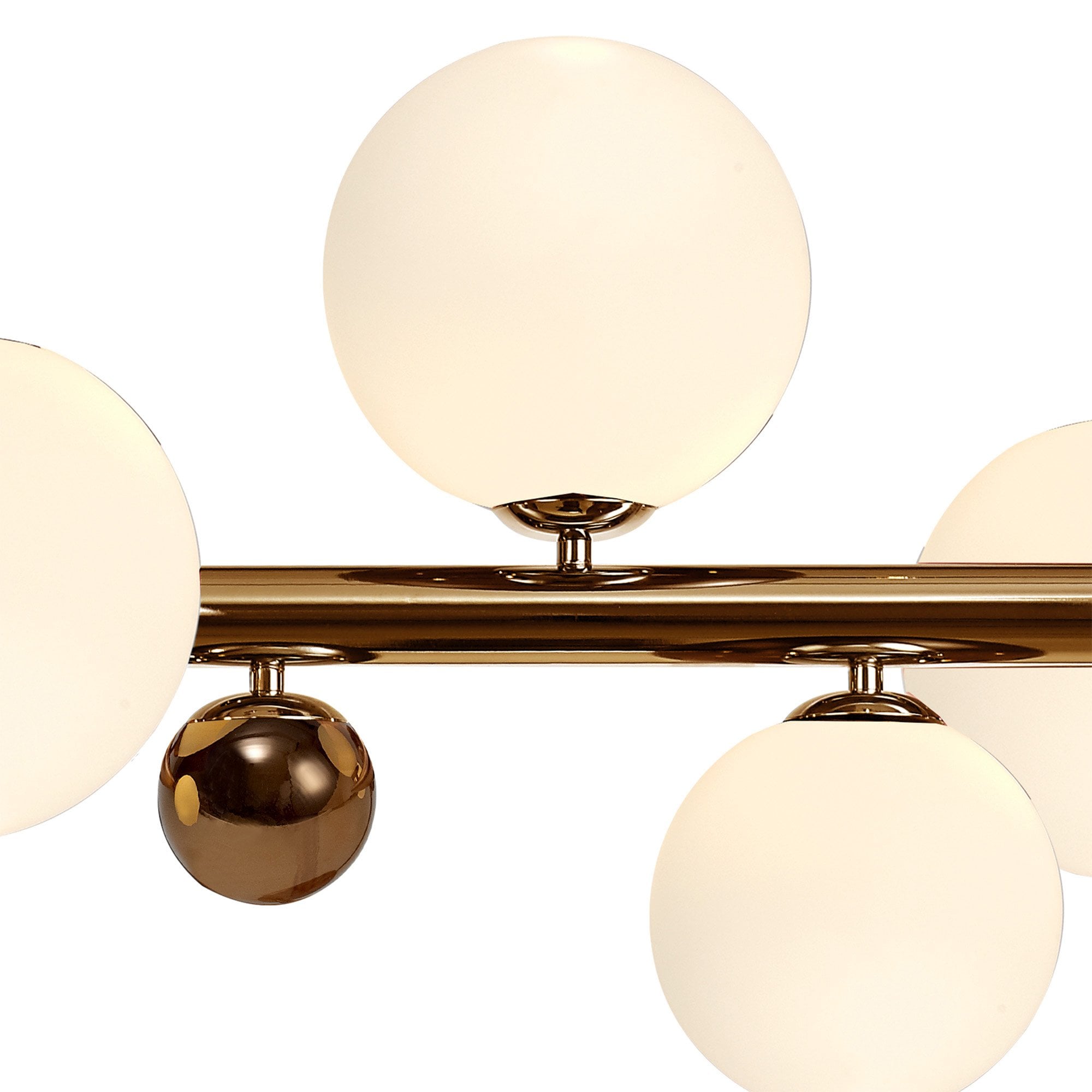 NL76619 Rome Pendant 7 Light Antique Copper/Opal & Copper Glass