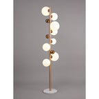 NL76629 Rome Floor Lamp 8 Light Antique Copper/Opal & Copper Glass