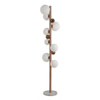 NL76629 Rome Floor Lamp 8 Light Antique Copper/Opal & Copper Glass