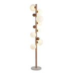 NL76629 Rome Floor Lamp 8 Light Antique Copper/Opal & Copper Glass