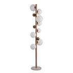 NL76629 Rome Floor Lamp 8 Light Antique Copper/Opal & Copper Glass
