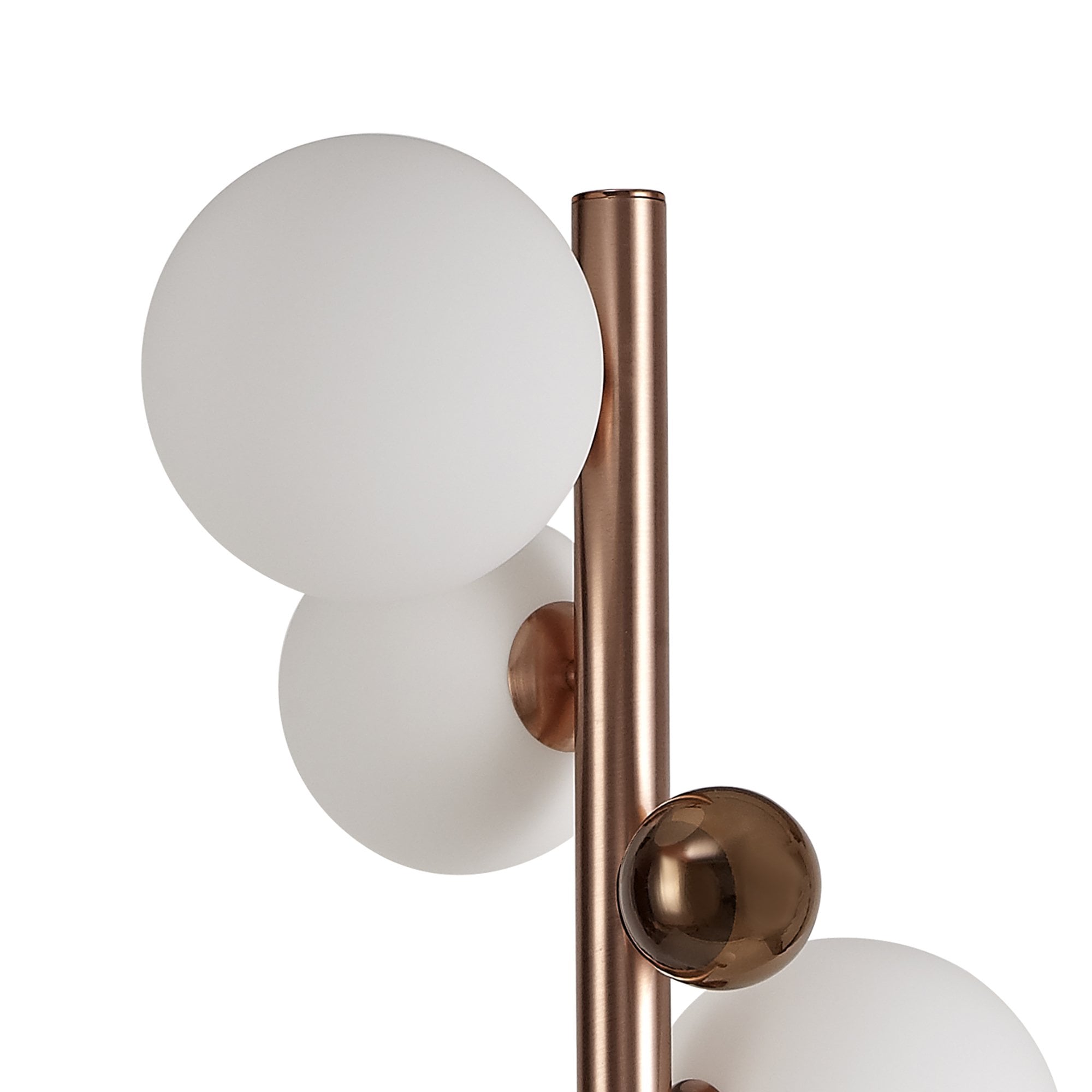 Rome Floor  Lamp 8 Light Antique Copper/Opal & Copper Glass