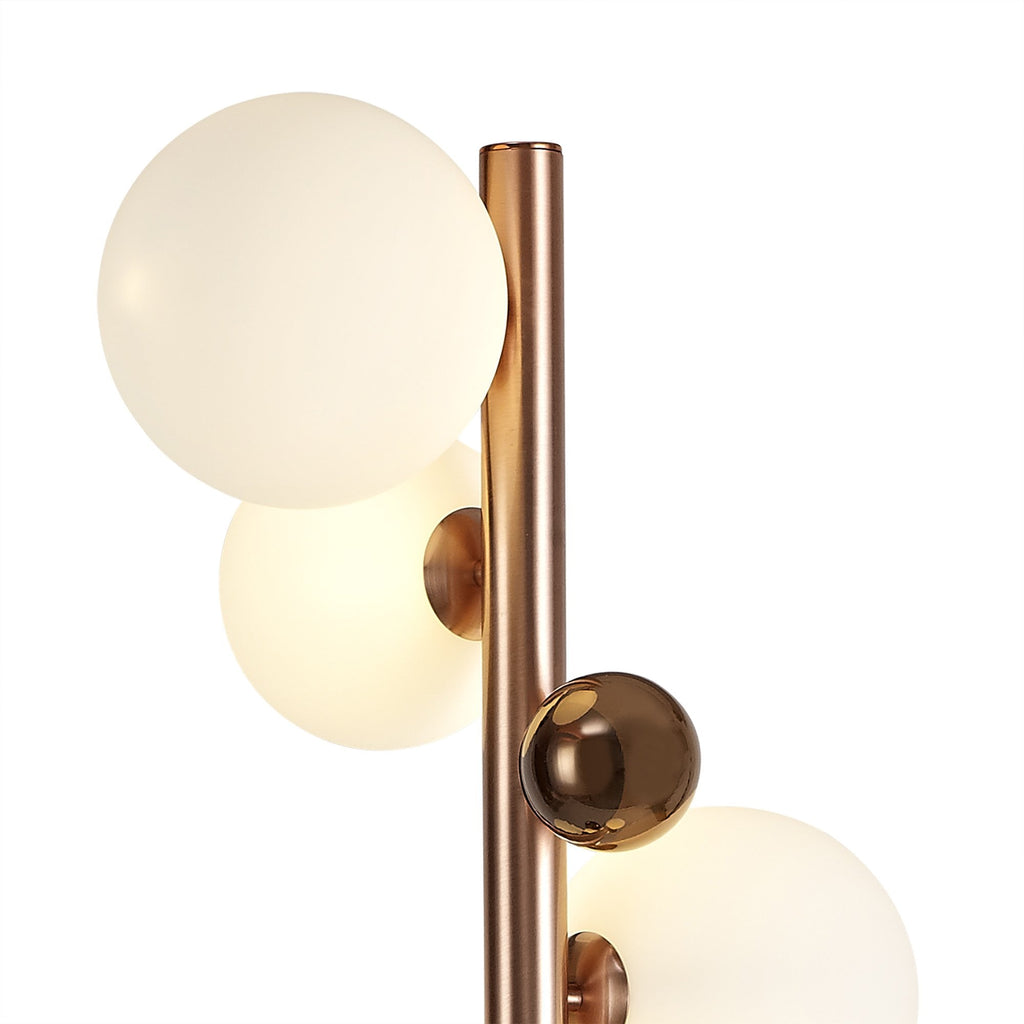 NL76629 Rome Floor Lamp 8 Light Antique Copper/Opal & Copper Glass
