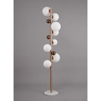 NL76629 Rome Floor Lamp 8 Light Antique Copper/Opal & Copper Glass