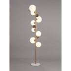 NL76629 Rome Floor Lamp 8 Light Antique Copper/Opal & Copper Glass