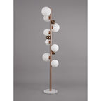 NL76629 Rome Floor Lamp 8 Light Antique Copper/Opal & Copper Glass