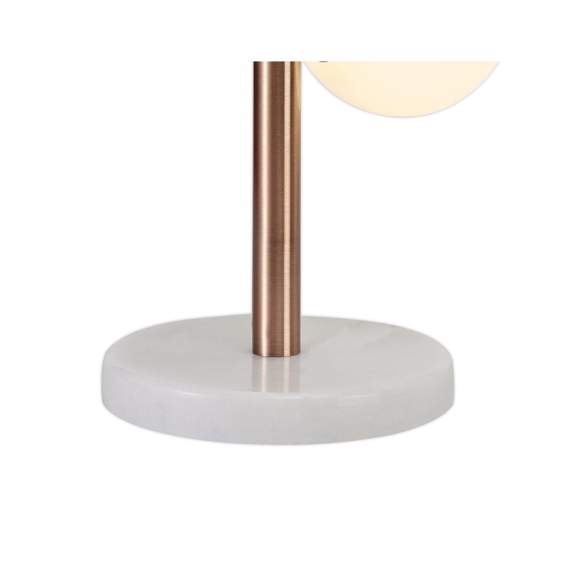Rome Table  Lamp 3 Light Antique Copper/Opal & Copper Glass