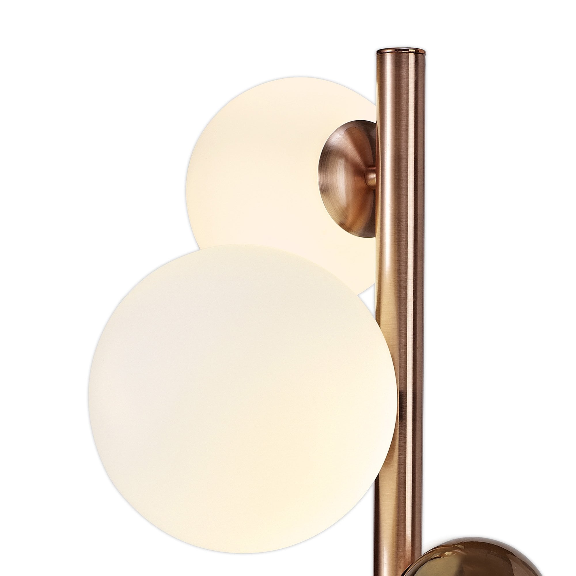 Rome Table  Lamp 3 Light Antique Copper/Opal & Copper Glass