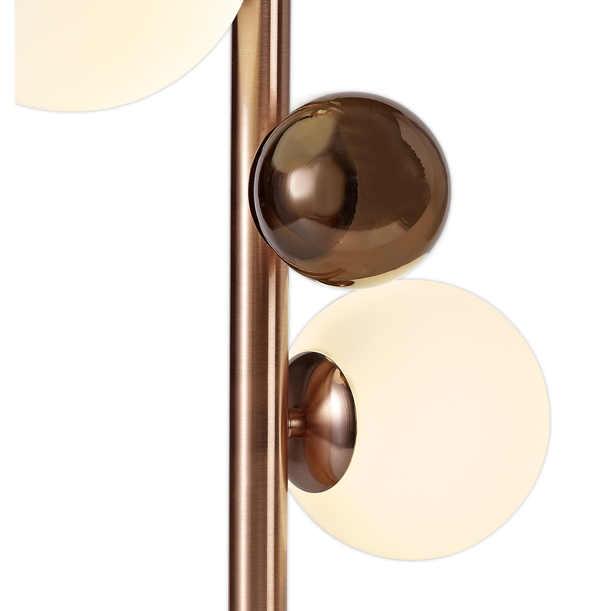 Rome Table  Lamp 3 Light Antique Copper/Opal & Copper Glass