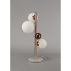 NL76639 Rome Table Lamp 3 Light Antique Copper/Opal & Copper Glass
