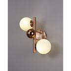 NL76649 Rome Wall Lamp 2 Light Antique Copper/Opal & Copper Glass