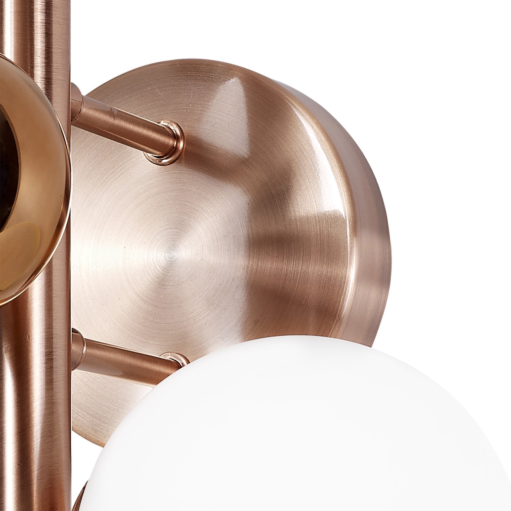 NL76649 Rome Wall Lamp 2 Light Antique Copper/Opal & Copper Glass