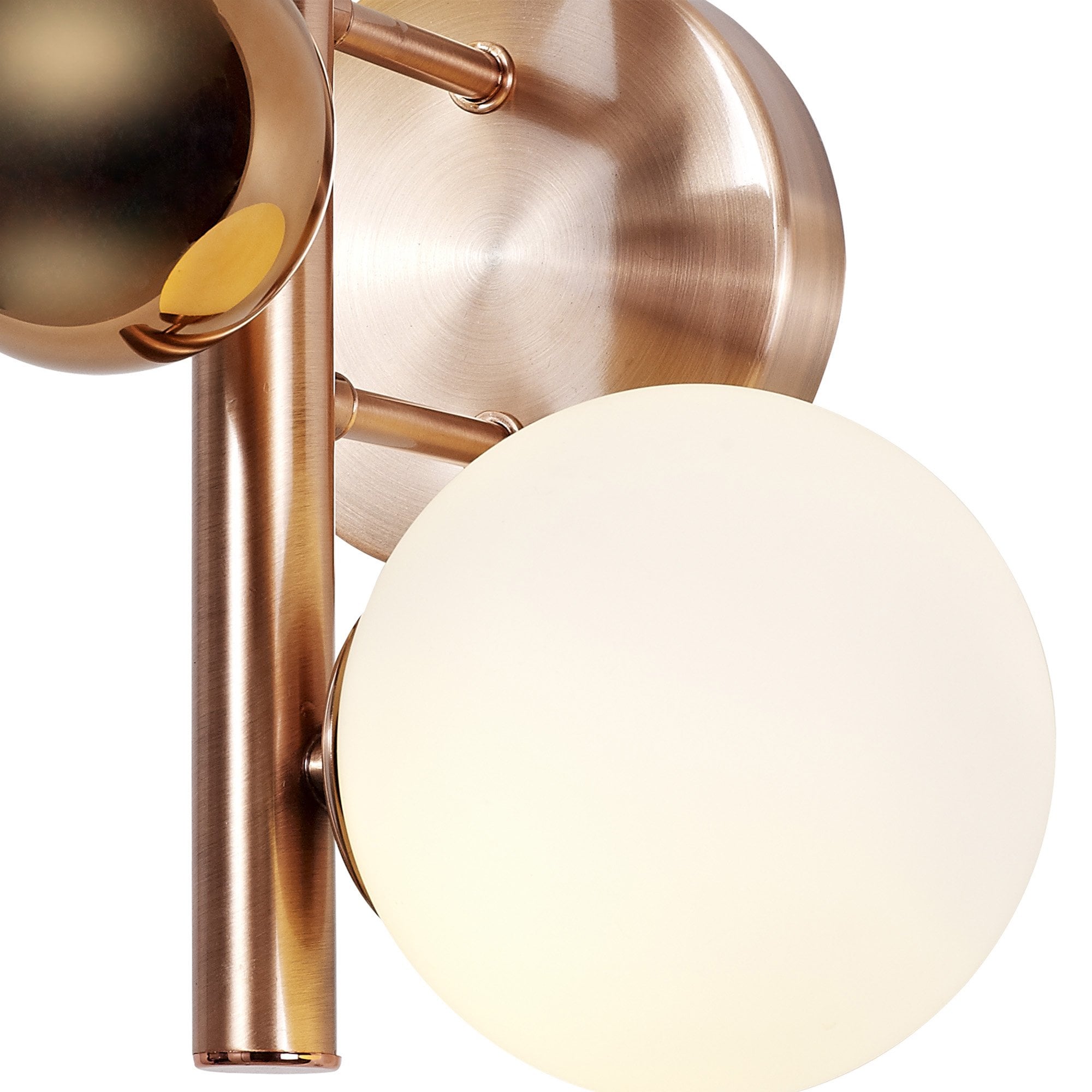 NL76649 Rome Wall Lamp 2 Light Antique Copper/Opal & Copper Glass