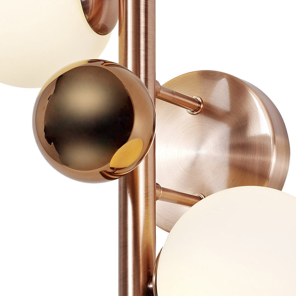 NL76649 Rome Wall Lamp 2 Light Antique Copper/Opal & Copper Glass