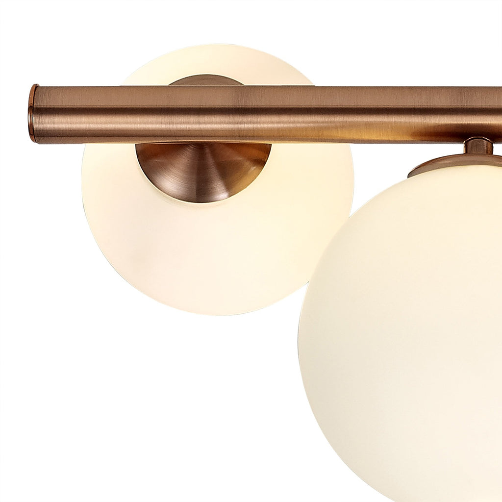 NL76659 Rome Semi Flush Ceiling  Light 4 Light Antique Copper/Opal & Copper Glass