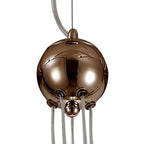 NL76669 Rome Pendant 5 Light Antique Copper/Opal & Copper Glass