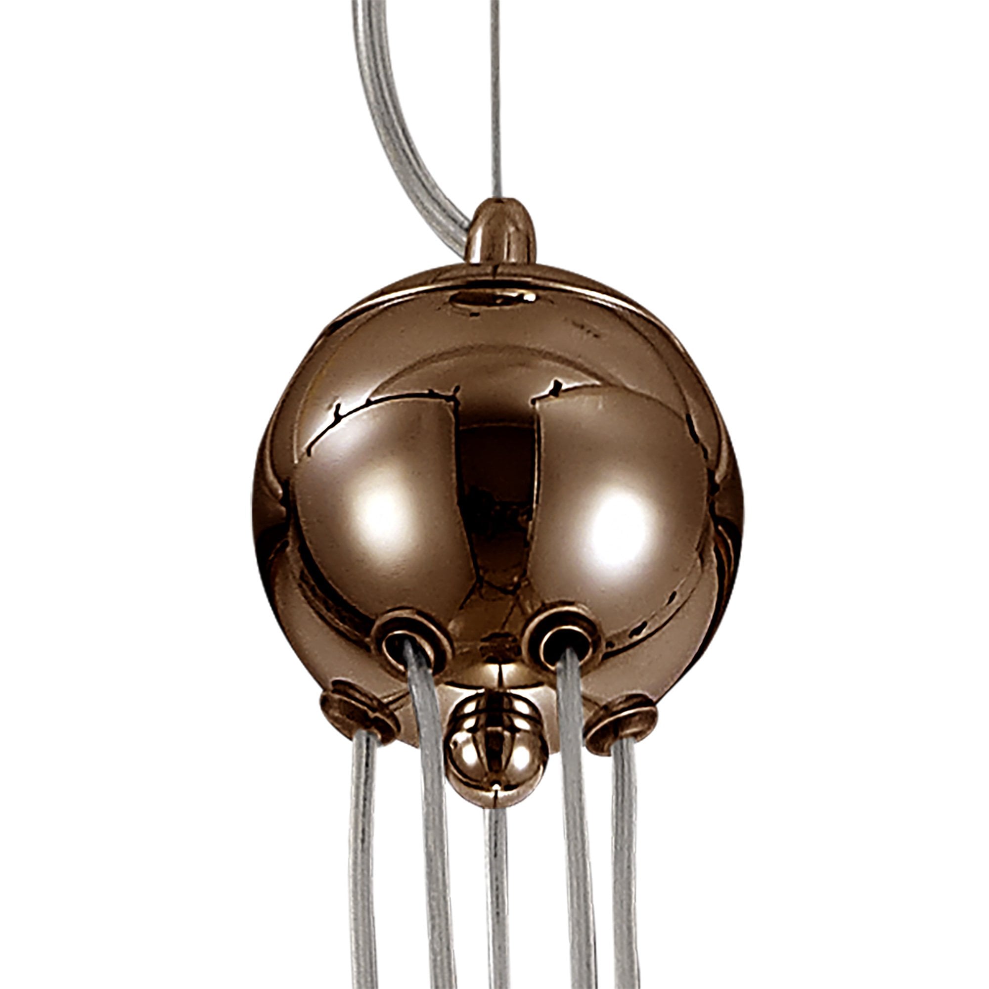 NL76669 Rome Pendant 5 Light Antique Copper/Opal & Copper Glass