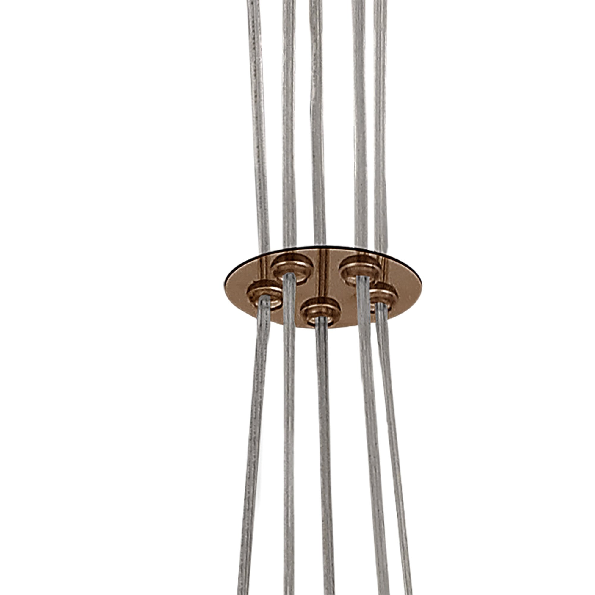 NL76669 Rome Pendant 5 Light Antique Copper/Opal & Copper Glass