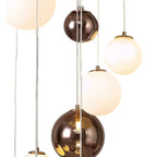 NL76679 Rome Pendant 16 Light Antique Copper/Opal & Copper Glass