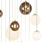 NL76679 Rome Pendant 16 Light Antique Copper/Opal & Copper Glass