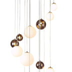 NL76679 Rome Pendant 16 Light Antique Copper/Opal & Copper Glass