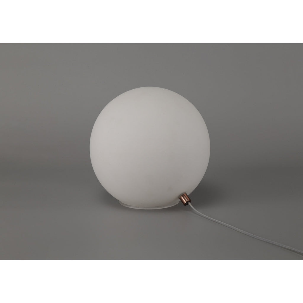NL76689 Rome Table Lamp 1 Light Antique Copper/Opal & Copper Glass