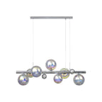 NL82519 Rome Linear 7 Light Pendant Polished Chrome/Iridescent Glass
