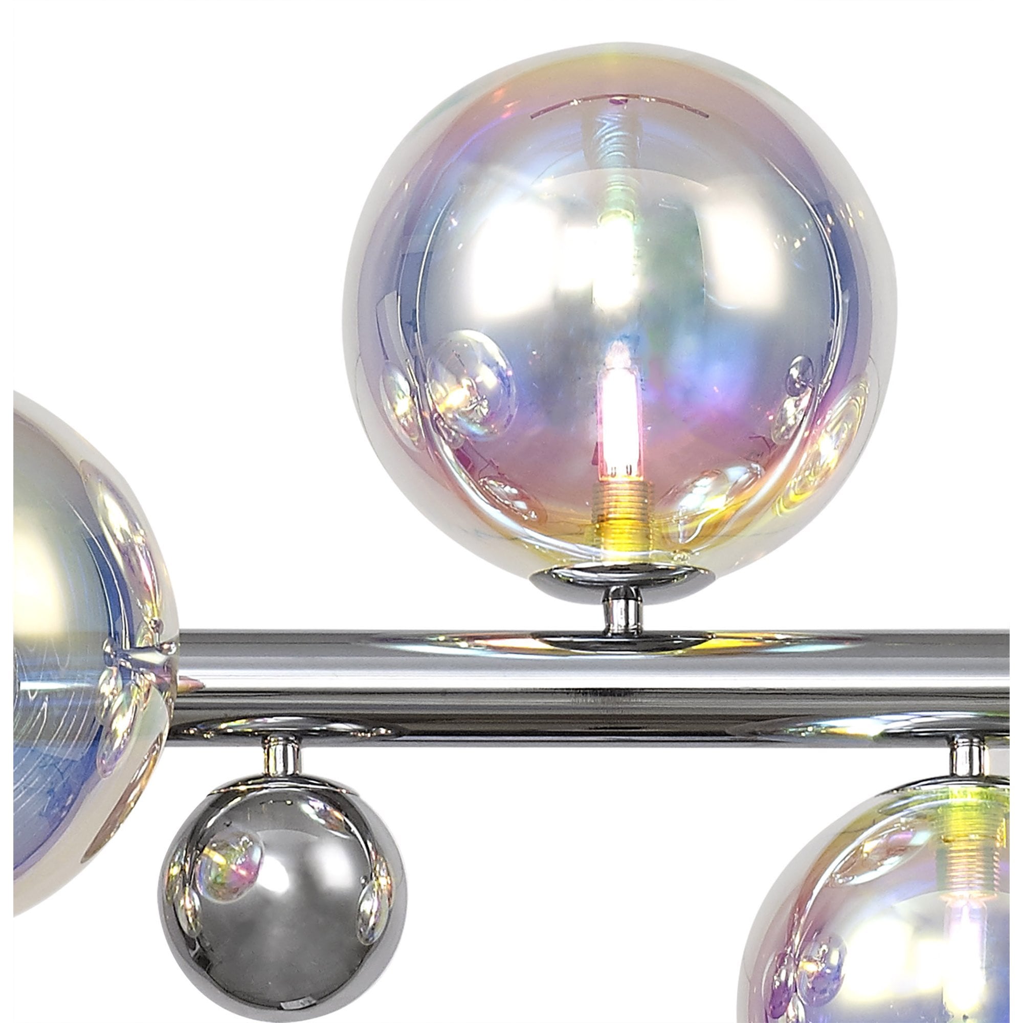 NL82519 Rome Linear 7 Light Pendant Polished Chrome/Iridescent Glass