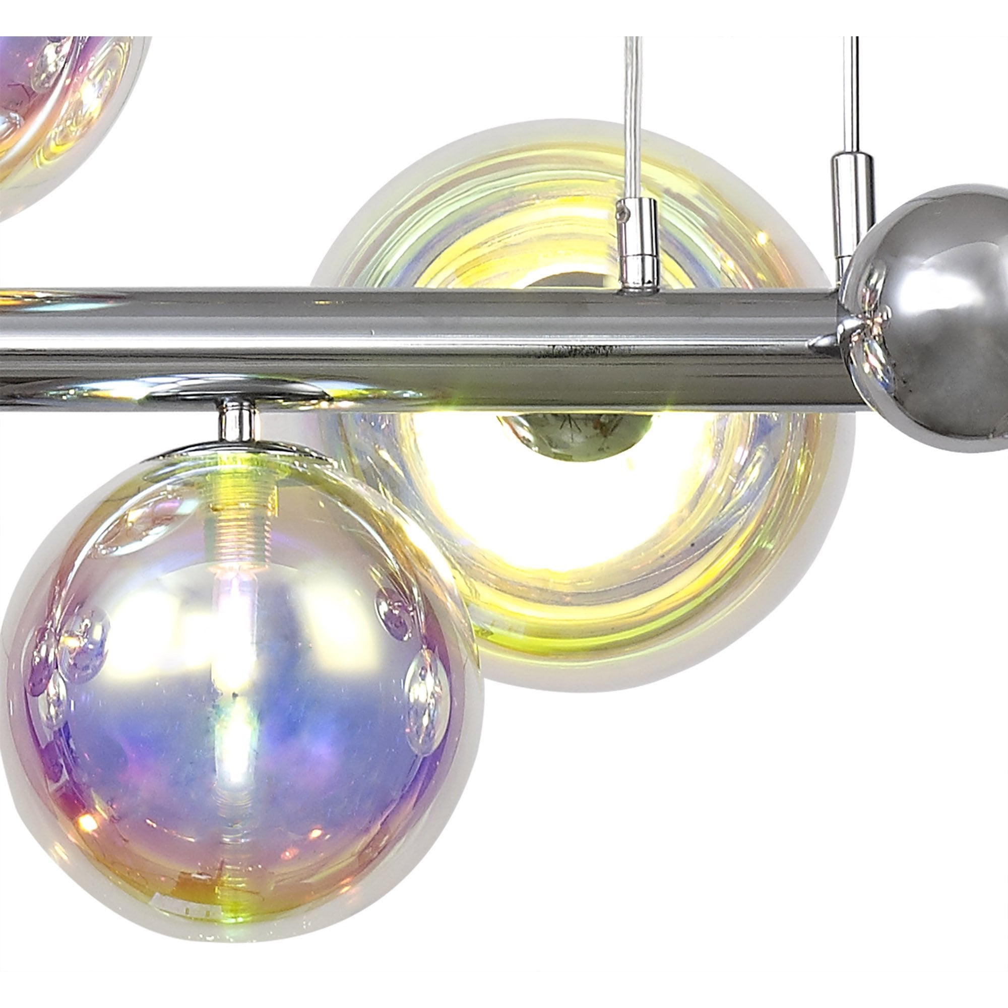 NL82519 Rome Linear 7 Light Pendant Polished Chrome/Iridescent Glass
