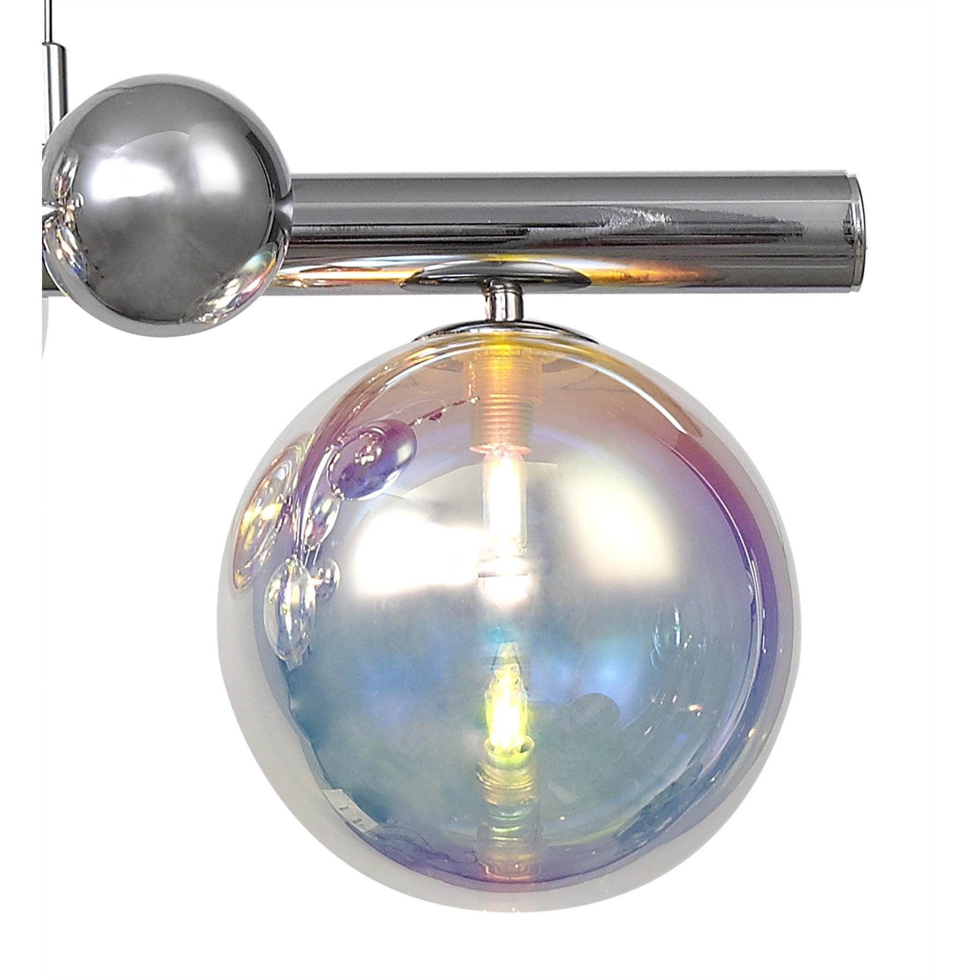 NL82519 Rome Linear 7 Light Pendant Polished Chrome/Iridescent Glass