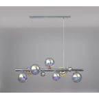 NL82519 Rome Linear 7 Light Pendant Polished Chrome/Iridescent Glass