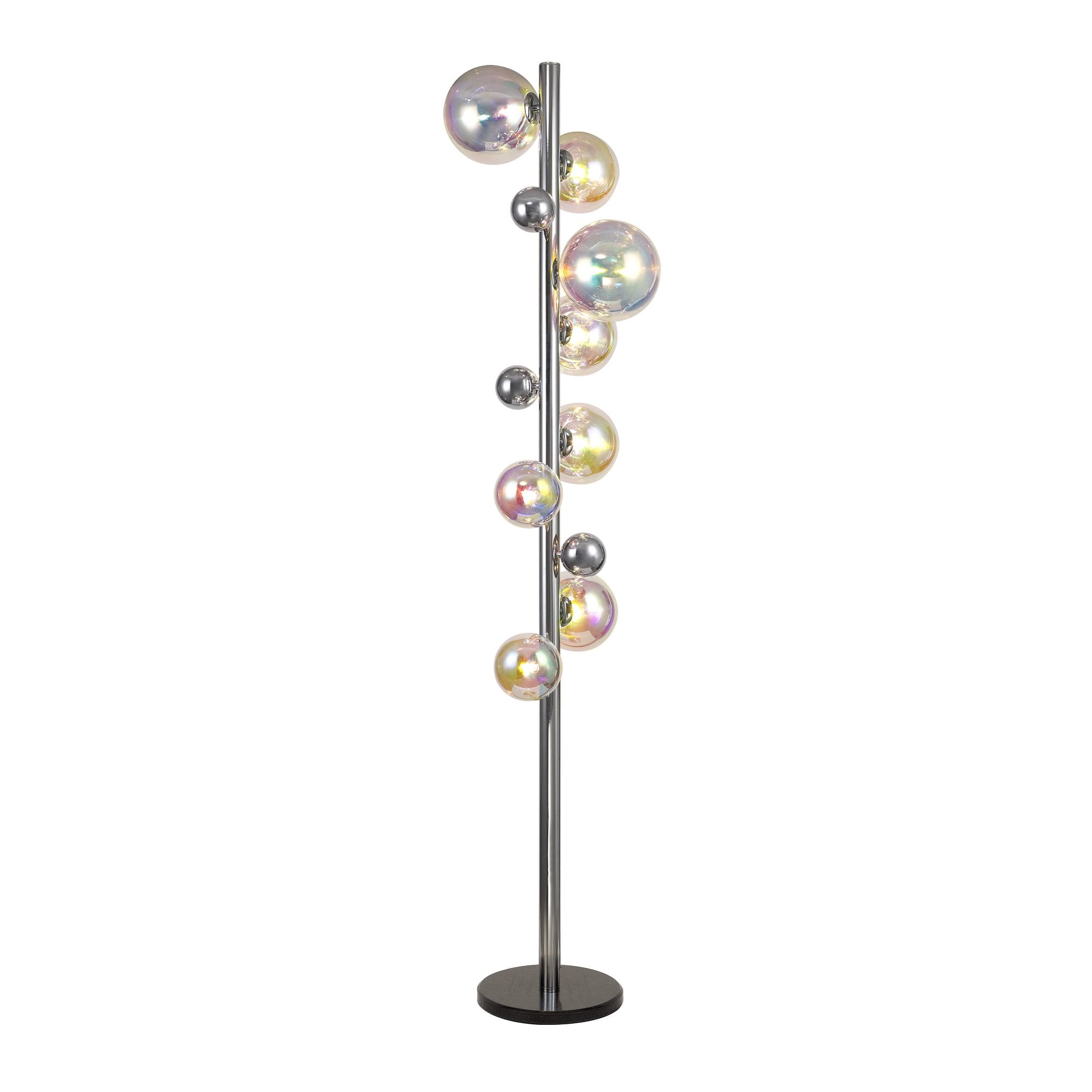 NL82529 Rome  8 Light Floor Lamp Polished Chrome/Iridescent Glass
