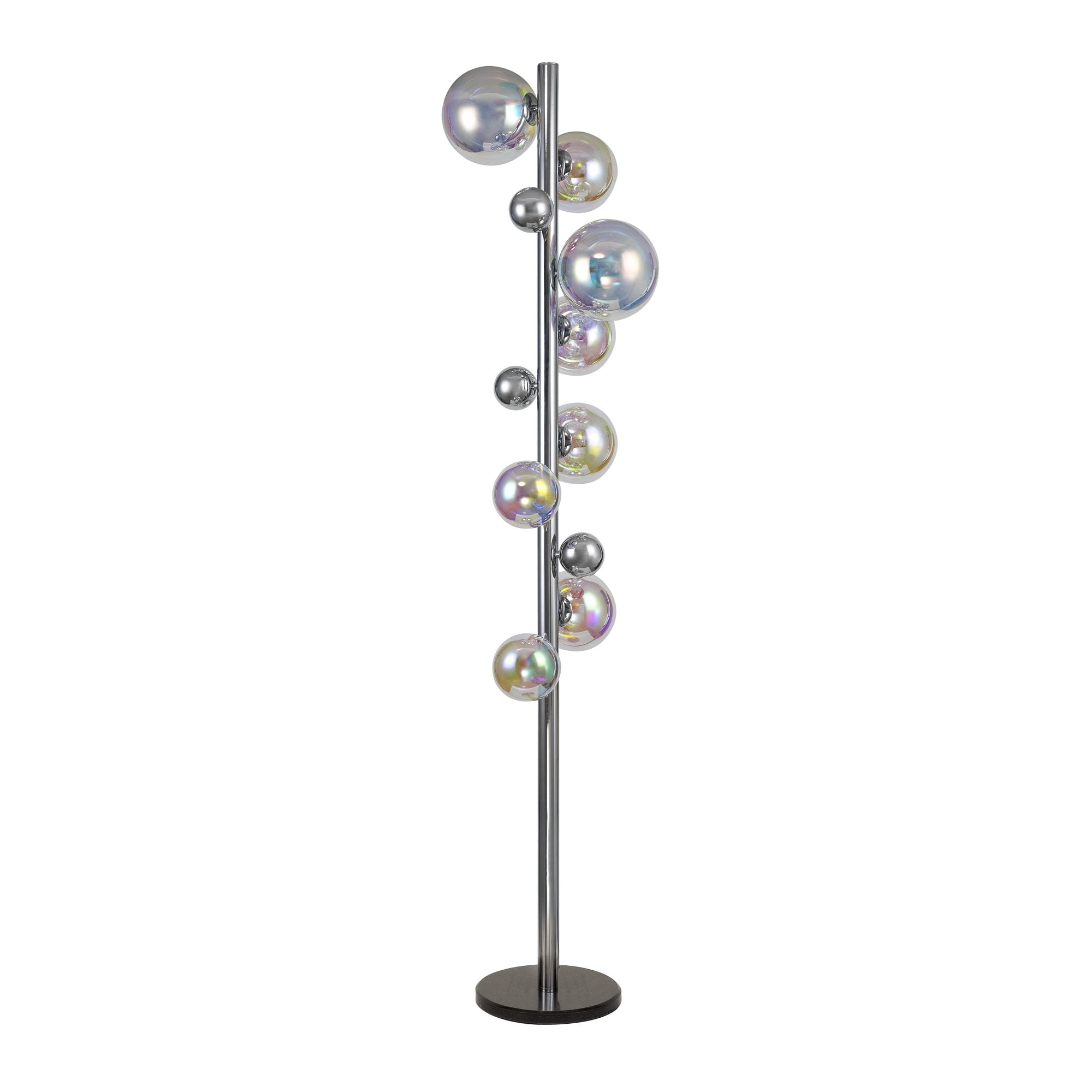 NL82529 Rome  8 Light Floor Lamp Polished Chrome/Iridescent Glass