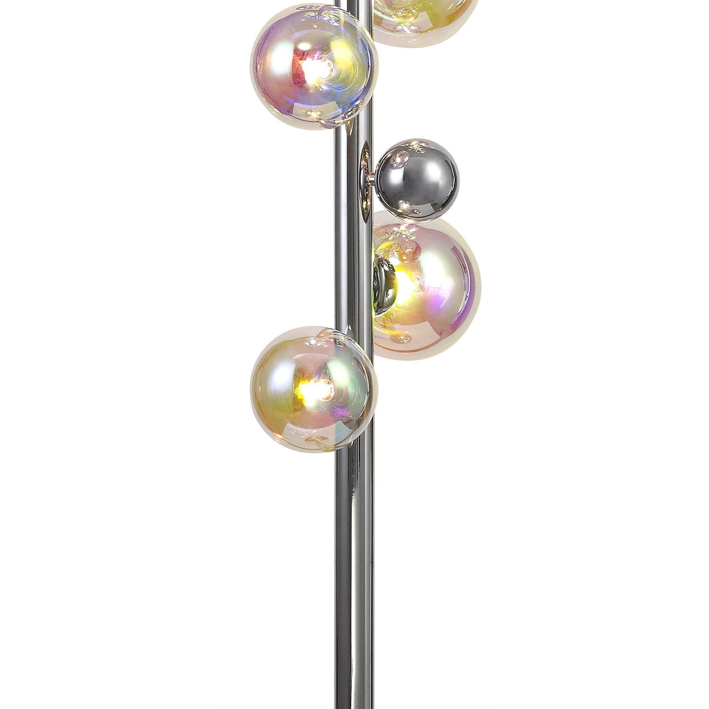 NL82529 Rome  8 Light Floor Lamp Polished Chrome/Iridescent Glass