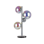 NL82539 Rome  gent 3 Light Table Lamp Polished Chrome/Iridescent Glass