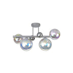 NL82559 Rome 4 Light Semi-Flush Ceiling Light Polished Chrome/Iridescent Glass