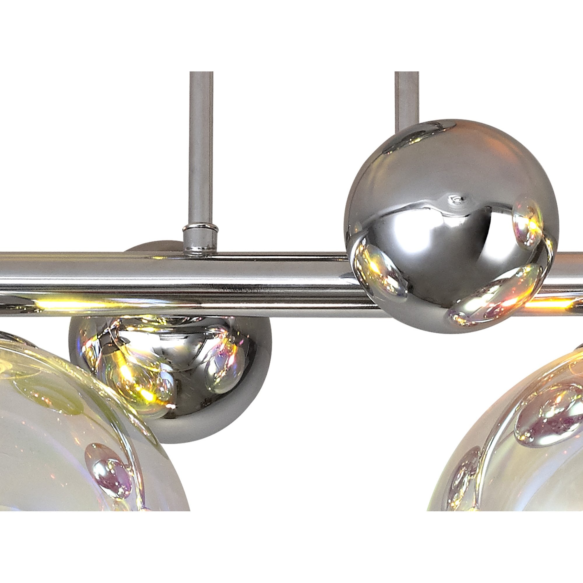 NL82559 Rome 4 Light Semi-Flush Ceiling Light Polished Chrome/Iridescent Glass