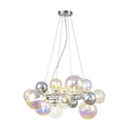 NL83139 Rome 12 Light Circular Pendant Polished Chrome Iridescent Glass