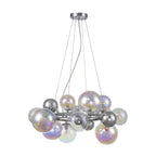 NL83139 Rome 12 Light Circular Pendant Polished Chrome Iridescent Glass