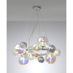 NL83139 Rome 12 Light Circular Pendant Polished Chrome Iridescent Glass