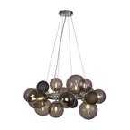 NL83149 Rome 12 Light Circular Pendant Polished Chrome Smoked/Black Glass