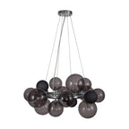 NL83149 Rome 12 Light Circular Pendant Polished Chrome Smoked/Black Glass