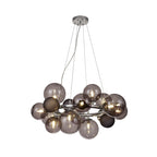 NL83149 Rome 12 Light Circular Pendant Polished Chrome Smoked/Black Glass