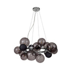 NL83149 Rome 12 Light Circular Pendant Polished Chrome Smoked/Black Glass